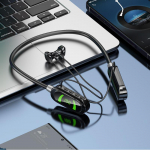 Kaklo belaidės Bluetooth ausinės Skaitmeninis ekranas Ilgas budėjimo laikas Pakabinamos ant kaklo ausinės Grįžtamojo garso funkcija K daina Gyvai juoda