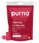 Purna Gummies Biotin Cranberry Flavour Gummy for Hair, Nails, & Skin, 1 daily ( 30 Gummies )