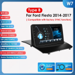 Hizpo 2din Android automobilinis radijas Ford Fiesta 2009 - 2017 automobiliui, multimedijos vaizdo grotuvas, GPS navigacija, pagrindinis įrenginys, CarPlay, 4G, WIFI, i&scaron;manusis DVR, DSP W7 C 8Core 6G 128G,AI