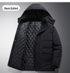 Vyri&scaron;kas sutir&scaron;tinto aksomo žieminis paltas - &Scaron;ilta medvilne pamink&scaron;tinta striukė vidutinio amžiaus ir vyresnio amžiaus vyrams M