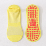 Didelio dydžio žieminės moteri&scaron;kos jogos kojinės Greitai džiūstančios silikoninės neslidžios grindų kojinės kvėpuojančios medvilnės &scaron;okių baleto &scaron;iltos kojinės Vaiki&scaron;kos kojinės ant grindų EUR30-35 geltona