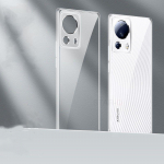 Prabangus chromuotas rėmelis Skaidrus dėklas Xiaomi Mi 13 Lite 5g Silikoninis skaidrus galinis dangtelis Xiomi Mi13 13lite 13pro For Mi 13 mėlyna