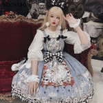 Gotikinė Lolita Suknelė Mergaitėms Derliaus Tamsi Laidojimo Lolita Jsk Suknelė Moterims Harajuku &Scaron;auni Rankovių Neturinti Punk Petne&scaron;ėlės Suknelės M mėlyna