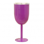 10 uncijų izoliuotas kokteilių stiklinis dvigubos sienelės auk&scaron;tais dangteliais kokteiliams, vynui, &scaron;altiems gėrimams, nerūdijančio plieno vyno stiklinė violetinė