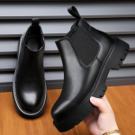 Chelsea Batai Vyri&scaron;ki Ankle Boots Žieminiai &Scaron;ilti Vyri&scaron;ki Batai Ruduo Žiema Natūralios Odos Batai Vyras Žieminiai Batai Homme Batai 38 juoda