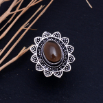 Smoky Quartz Handmade 925 Sterling Silver Jewelry Ring Size 7.5 g8n37