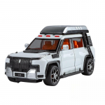 1:24 mastelio BYD LOOK UPAT U8 visureigio versijos lydinio SUV lieto modelio atitraukiamas žaislas su garsu ir &scaron;viesa, madingas dekoratyvinis elementas, dovana vaikams balta