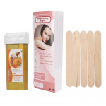 12 tipų depiliacinis plaukų &scaron;alinimo rinkinys 100 g va&scaron;ko  100 vnt. depiliacinio popieriaus  5 vnt. medinių mentelių Honey