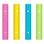 4 spalvų plastikinių liniuočių rinkinys, 30 cm ilgio. Idealus mokyklai ir biurui.