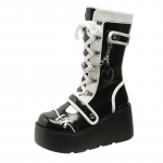 Kawaii Sweet New Gothic Platform Vidurio blauzdos Batai Moteri&scaron;ki Gatvės Rudeniniai Plei&scaron;tai Auk&scaron;takulniai Punk batai Merginoms Mieli Cosplay Moteri&scaron;ki batai 35