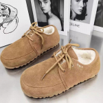 Kailinės moteri&scaron;kos batai Suede Plok&scaron;tieji Madingi batai Moteris 2025 Tendencija Žiemos Dizainerio Prekės ženklas Jaukūs Walking Atsitiktiniai Sportiniai Botas Mujer Sportbačiai 35 black