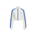 Adidas Originals Trumpas striukė Trys juostelės Spalvų blokas Retro Stovintis apykaklė Trumpa striukė Moteri&scaron;ka striukė Han-Jade-White IY9459 XL