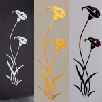 Akriliniai veidrodiniai sienų lipdukai Floret Flower 3D DIY sienų dekoravimo sienų lipdukai Atspindintys veidrodiniai tapetai namų dekoravimui Auk&scaron;tos kokybės priedai