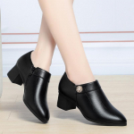 Patogūs platforminiai auk&scaron;takulniai batai Mink&scaron;ta oda 2024 m. Pavasario Rudens Eleganti&scaron;ki Biuro Moterims Trumpas pliu&scaron;inis Ankle Boots Mamai Modelis 35(Foot22.5cm)
