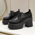 Nauji moteri&scaron;ki storapadžiai loferiai mados platforminiai odiniai batai moterims vienspalviai Lolitos batai patogi neslystanti avalynė Zapatos 40 juoda