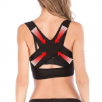 Korekcinis petne&scaron;ėlių diržas, reguliuojamas formuojantis kūno atraminis krūtinės ląstos moteri&scaron;kas nugaros korektorius su smėlio spalvos atraminiu dirželiu S juoda