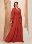 Moteri&scaron;ka ilga žalia &scaron;ifoninė suknelė - Eleganti&scaron;ka fėjų įkvėpta apranga atostogoms paplūdimyje XL