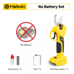 MELLWIN 30 mm be&scaron;epetėliai elektriniai genėjimo žirklės, akumuliatorinis vaisinių medžių &scaron;akų pjoviklis, sodo žirklės, skirtos Makita 18V akumuliatoriui, kai&scaron;čio tipo No Battery