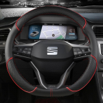 for Seat Arona FR Xperience 2017~ Car Steering Wheel Cover PU Leather Non-slip Auto Accsesories Fast Shipping D shape White