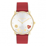 COACH Elliot Cirkonio Akcentais Sidabrinis Ciferblatas Raudonas Odinis Dirželis Laikrodis 36mm - 14504520 raudona