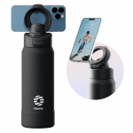 FEIJIAN 710/950ML Nerūdijančio plieno sportinis vandens buteliukas su magnetiniu telefono laikikliu, at&scaron;okančiu dangteliu, izoliacinis puodelis, magnetinis termosas 710ML juoda