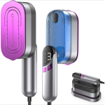 2-in-1 rankinis garintuvas ir lygintuvas drabužiams, 1000W kelioninis garintuvas su keramikiniu padu, 9s greitas įkaitimas, nepralaidus 170 ml bakelis, savaime i&scaron;sivalantis violetinė
