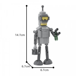 MOC Futurama Bender robotas modelis statybiniai kaladėlės animacijos veiksmo figūrėlė įsiutęs robotas kūrybingas dizainas kaladėlės žaislas dovana PDF Instructions gray
