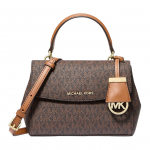 Michael Kors Ava Rankinė per petį su logotipu Crossbody Mini rankinė i&scaron; dengto audinio Moteri&scaron;kos rankinės Ruda 32S5GAVC1B-BRONZO Basic Set (Bag)