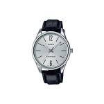 Casio Standard serijos Retro mada Paprastas &scaron;viečiantis rodyklė Didelis ciferblatas Odinis dirželis Atsparus vandeniui Kvarcinis mechanizmas Vyri&scaron;ki laikrodžiai Pilkas MTP-V005L-7B Black Strap white