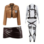 Japonijos Attack on Titan apsiaustas Shingeki No Kyojin Žvalgybos Legiono Cosplay Kostiumas Anime Cosplay 3 VNT Pilnas Rinkinys M black