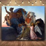 Menas Aleksandras Cabanel Kritęs angelas Audinio spaudinys Didelis gobelenas Sienos pakabinamas elementas Sieninis gobelenas Dekoras Svetainė Miegamasis Namai 150x200cm(60x80in)
