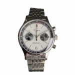 SUGESS Chronografas Mechaninis Analoginis Laikrodis Panda Pilotui Nerūdijančio Plieno Gulbės Kaklo Reguliatorius 40mm Laikrodis, Vyrams, Ciferblatas, Stilius, Apyrankė, Prabangus, balta