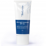 Be Bodywise Itin lengvas apsauginis kremas nuo saulės SPF 50 PA+++ riebiai, sausai, į aknę linkusiai odai | Plataus spektro apsauga ir apsauga nuo mėlynosios &scaron;viesos | Nepalieka baltumo