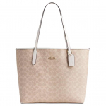 Coach City 33 Klasikinis monogramos užsegamas rankinukas-tote moterims Smėlio spalvos CV976-IMXDM Basic Set (Bag+Dust Bag)