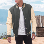 Įprasta vyrų striukė ilgomis rankovėmis Slim Fit Letterman beisbolo bombone&scaron;io striukės Lengvi megztiniai Vyri&scaron;ki &scaron;varkai su sagomis L