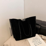 Moterims Suede Pečių Rankinė su Kniedėmis Hobo Rankinė Didelės Talpos Piniginė Rankinė Laisva Rankinė Darbo Kelioninė Tote Rankinė Po Pažastimi Rankinė Bolsa 34x13x34cm vyno raudonos spalvos