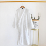 Pavasario ir Vasaros Atnaujintas Stilius Japoni&scaron;kas Kimono Vyri&scaron;kas Chalatas 100% Medvilnė Dryžuota Naktinė Suknelė Didelio Dydžio Yukata Namų Prakaito Garinimo Kolekcija M balta