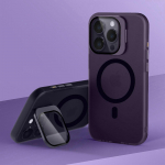 iPhone 15 Pro Max/15 Ultra dėklas su kameros apsauga ir stoveliu, suderinamas su Magsafe, magnetinis stovas, telefono dėklas