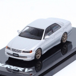 HJ64 Mažas 1/64 mastelio Chaser Tourer V JZX100 1996 m. Sportiniai sedanai 10 stipinų Metalinis automobilio modelis Žaislinės transporto priemonės Hobis Japonija Replika gray