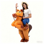 Helovino pripučiamas kostiumas &ndash; Jojantis arklys suaugusiems &ndash; Juokingas vakarėlio rekvizitas One Size orange