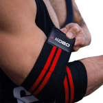 Kobo Power Lifting alkūnės įtvaras/alkūnės atrama sunkiajai atletikai, kultūrizmui 40 colių (Pora), Juoda-RAUDONA black