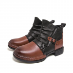 Rudens Žiemos Retro Ankle Boots Vyrams Madingi Laisvalaikio Dydis Užtrauktukas Motociklininko Batai Vyras Naujas Dizaineris &Scaron;ilti Platforminiai Batai Vyri&scaron;ki 38 ruda