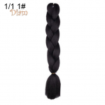 DIAMO Moteri&scaron;ki Jumbo Crochet Braiding Ombre Spalvoti Sintetiniai Kanekalon Plaukų priauginimai 1# Black