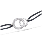 Les Tr&eacute;sors De Lily [I9898] - Bracelet Argent 'D&eacute;esse' blanc argent&eacute; (rhodi&eacute;) - 15x10 mm balta
