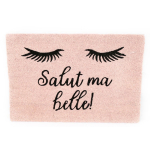 Les Tr&eacute;sors De Lily [Q9996] - Paillasson paille 'Diva - Yeux Endormis' rose (Salut ma belle ! ) - 60x40 cm