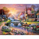 &bdquo;Pasidaryk pats&ldquo; deimantų tapyba kra&scaron;tovaizdžio kaimo vilos namų dekoravimas deimantų siuvinėjimas 20X30CM