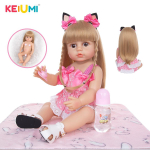 KEIUMI 55cm Gražus Reborn Boneca Silikoninis Pilnas Silikoninis Baby Girl Vinilinė Lėlė Realisti&scaron;ka Vaikų Dienos Dovanos Lova Žaidimų Draugas