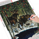 Deimantinis paveikslas viso kvadrato me&scaron;kiukas Naujas deimantinis siuvinėjimas Gyvūnų siuvinėjimas kryželiu Kalėdų dekoracijos Full Round (20X30CM)