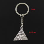 Madingas 30 mm raktų pakabukas metalinis raktų pakabukas raktų pakabukas papuo&scaron;alai antikvariniais dažais padengti Egipto piramidės Horo akis 30x31 mm pakabukas sidabras