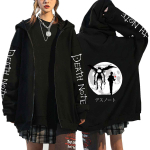 Death Note Harajuku Anime Paltai su užtrauktuku Gobtuvėliai Vyri&scaron;ki &scaron;varkai Laisvalaikio laisvi gobtuvai su užtrauktuku Manga L Lawliet Spausdintos vir&scaron;ūnės Megztiniai Unisex Couple Streetwear M